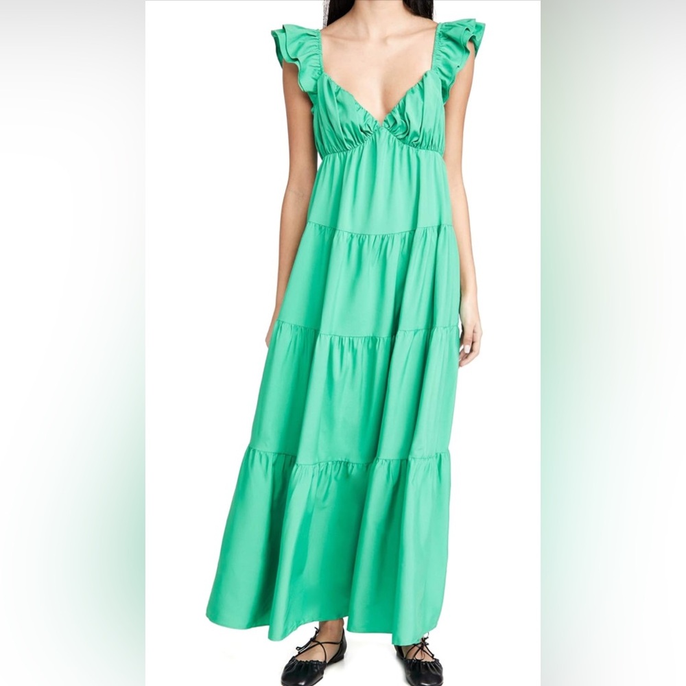 Vibrant Green English Factory Maxi Dress